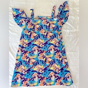 Multi-color Floral off-the-shoulder Shirt Dress